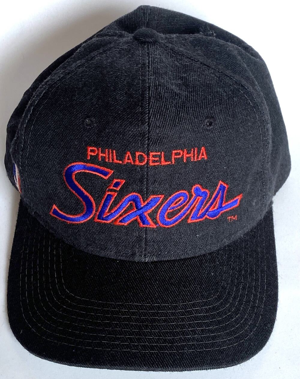 Philadelphia 76ers Sixers SCRIPT Sports Specialties snapback hat blk NBA vintage